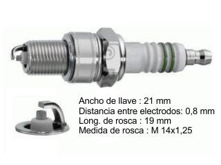 BUJIAS DE ENCENDIDO CHEVROLET CELTA 1.4/ASTRA/VECTRA 2.0/S10 2.2 / FIAT UNO 1.3-1.5 / FORD ESCORT 1.6-1.8 - PACK X10