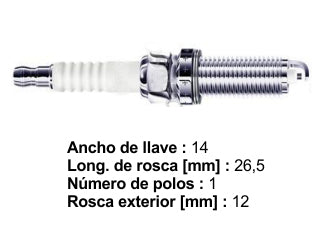 BUJIAS DE ENCENDIDO PEUGEOT 207 1.4 / CITROEN C3/C4 1.4 16V / RENAULT CLIO II/KANGOO/TWINGO 1.2 16V - PACK X4