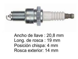 BUJIAS DE ENCENDIDO CHEVROLET CELTA 1.4/ASTRA/VECTRA 2.0/S10 2.2 / FIAT UNO 1.3-1.5 / FORD ESCORT 1.6-1.8 - PACK X4