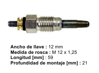 BUJIAS INCANDESCENTES VOLKSWAGEN GOL/SAVEIRO/TRANSPORTER MOTOR 1.9D - PACK X10