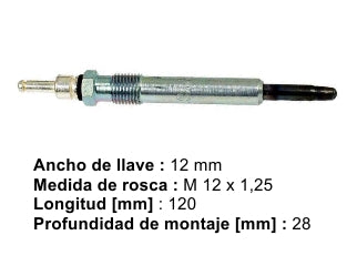 BUJIAS INCANDESCENTES MERCEDES BENZ CLASE C 2.2-2.5 D/CLASE E 2.5-3.0 TD BUJIA INCANDESCENTE - PACK X4