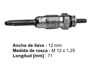BUJIAS INCANDESCENTES CHEVROLET/PEUGEOT/RENAULT/FIAT/CITROEN - PACK X10