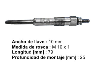 BUJIAS INCANDESCENTES PEUGEOT BOXER / CITROEN JUMPER / FIAT DUCATO 2.8 TD BUJIA INCANDESCENTE - PACK X4