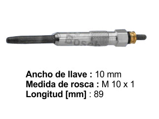 BUJIAS INCANDESCENTES PEUGEOT PARTNER/206/EXPERT/CITROEN BERLINGO MOTOR 1.9 DW8 - PACK X10