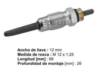 BUJIAS INCANDESCENTES RENAULT CLIO/MEGANE/EXPRESS 1.9 D BUJIA INCANDESCENTE - PACK X10
