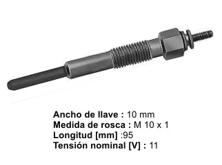 BUJIAS INCANDESCENTES RENAULT CLIO/CLIO II/KANGOO/TRAFIC/MEGANE 1.9D F8Q BUJIA INCANDESCENTE - PACK X10