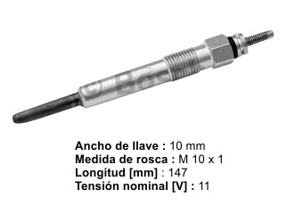 BUJIAS INCANDESCENTES FORD FOCUS/ESCORT 1.8 TD/MONDEO/S-MAX 1.8 TDCI BUJIA INCANDESCENTE - PACK X4