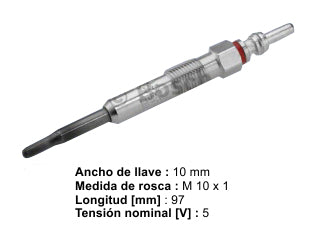 BUJIAS INCANDESCENTES VOLKSWAGEN GOLF V/VENTO 1.9-2.0 TDI / AUDI A3/A4 1.9 TDI / SEAT TOLEDO 1.9 TDI BUJIA INCANDESCENTE - PACK X4