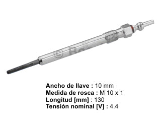 BUJIAS INCANDESCENTES VOLKSWAGEN VENTO/PASSAT/AMAROK/TIGUAN 2.0 TDI/TOUAREG 3.0D / AUDI A3/A4/A5/A7/Q3/Q5/Q7 2.0-3.0 TDI - PACK X4