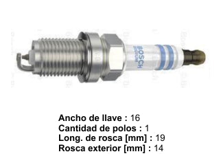 BUJIAS DE ENCENDIDO PEUGEOT 206 1.4-1.6 8V/207 1.4/PARTNER 1.4-1.8 / FIAT QUBO 1.4 08/16 / VW BORA/VENTO 1.8 T-2.0 8V - PACK X10