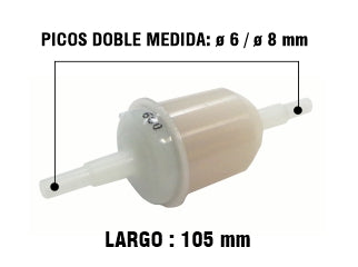 FILTROS DE COMBUSTIBLE PARA MOTOS HONDA GC 125 TODAY/CG 150 TITAN / ZANELLA RX 150 FILTRO UNIVERSAL NAFTA MOTO X 10 UNID. - PACK X10