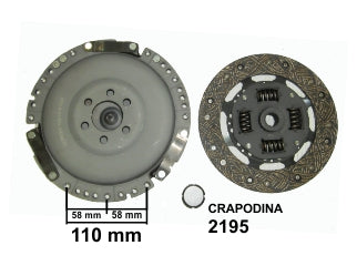 KIT DE EMBRAGUES LIVIANOS VOLKSWAGEN GOLF 1.8 8v/FORD ESCORT/ORION 94/.. DIAMETRO: 210 MM/24 ESTRIAS/CRAPODINA 2195_