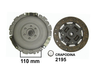 KIT DE EMBRAGUES LIVIANOS VOLKSWAGEN POINTER/GOLF 1.8 8v/FORD ESCORT 94/.. DIAMETRO: 210 MM / 24 ESTRIAS CON CRAPODINA 2195_