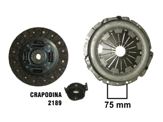 KIT DE EMBRAGUES LIVIANOS RENAUL R18/R21/FUEGO/TRAFIC 2.0-2.1D DIAMETRO: 215 MM / 21 ESTRIAS CON CRAPODINA 2189_