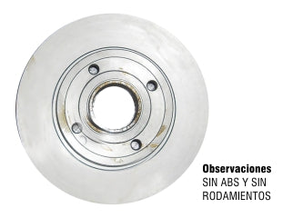 DISCOS DE FRENOS LIVIANOS FIAT 500 1.4 16V/MOBI/PUNTO 90-97 1.6-2.0 DISCO TRASERO SOLIDO DIAMETRO 240.5 MM - PACK X2