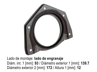 RETENES MOTOR LIVIANOS FIAT TORO 2.0 16V/STILO 2.0 20V/BRAVA 1.8 16V/MAREA 1.8 16V-2.0 20V RETEN DE BANCADA 93X172X139.7X12