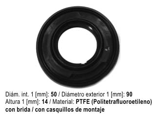 RETENES MOTOR LIVIANOS FORD RANGER 2.2 TDCI-3.2 TDCI/MONDEO 2.0 16V 6BVAJQW/FMBA RETEN DISTRIBUCION CON BRIDA 50X90X14 MM_