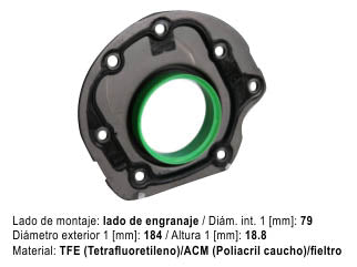 RETENES MOTOR LIVIANOS FORD FIESTQA/FOCUS II/MONDEO IV/TRANSIT 1.8 D RETEN DE CIGUENAL TRASERO 79X184X18.8MM_