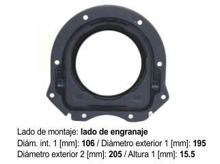 RETENES MOTOR LIVIANOS FORD RANGER 12/... MOTOR PUMA 2.2L / 3.2L/2.5L DURATEC (NAFTA) - RETEN DE BANCADA