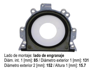 RETENES MOTOR LIVIANOS VOLKSWAGEN GOLF 1.8 8V-1.8 20V T-2.0 8V RETEN BANCADA CON PORTA RETEN ALUMINIO 85X131X15.7MM_
