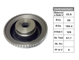 POLEAS DE CIGUEÂÑAL CHEVROLET AGILE 1.4 8V CON AA 26X156.4X51.7 MM - 5PK_