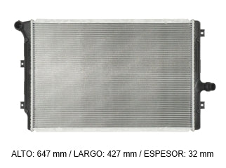 RADIADORES LIVIANOS VOLKSWAGEN GOLF/PASSAT/VENTO / AUDI A3 / SEAT LEON / ALETADO / 1K0121251AB / 647X440X32_