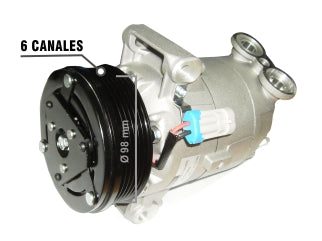 COMPRESORES AIRE ACONDICIONADO LIVIANOS CHEVROLET S10 / BLAZER 1995/2012 MOTOR MAXION BULON PASANTE 3 FIJACIONES POLEA 109MM 8WB-CA_
