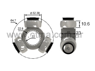 TRICETAS TRICETA PEUGEOT 206/306 / NISSAN TSURU III / HYUNDAI I30/TUCSON/HB20 / KIA SOUL/SPORTAGE/SEPHIA_