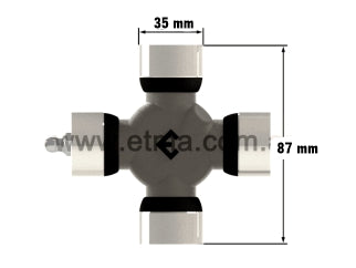 CRUCETAS AGRICOLAS AGRALE CHASIS MA 8.7 4X4 LARGO 87.00 MM - DIAMETRO CUBETAS 35.00 MM_