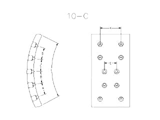 BLOQUES PARA FRENOS PESADOS MERCEDES BENZ O370/371/400/500/OF1215/1315/1320/1420/1518 TRASERO 4+4-ANCHO 220MM-ESPESOR 20.70MM_