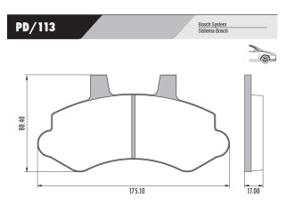 PASTILLAS DE FRENOS LIVIANOS HYUNDAI I30/VELOSTER/HB20/ELANTRA 1.6-1.8 12/.. / KIA CERATO 1.6 13/.. DELANTERA 132.8X60.2X16.8MM_