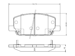 PASTILLAS DE FRENOS LIVIANOS CHEVROLET TRACKER 1.8 18/.. DELANTERA 140.60X59.70X18.00 MM_