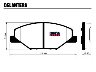 PASTILLAS DE FRENOS LIVIANOS VOLKSWAGEN POLO 1.6 16/../VENTO 13/.. DELANTERA 131.40X52.90X17.75 MM_