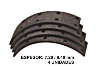 CINTAS DE FRENOS FORD F100/F150/F1000 / CHEVROLET A10/A20/C10/C20/D10/D20 TRASERA 2+2-ANCHO 63.5MM-ESP 7.20-8.40MM_