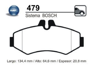 PASTILLAS DE FRENOS LIVIANOS MERCEDES BENZ SPRINTER 96/00/VITO 2.2-2.3 97/03/VIANO 97/03 DELANTERA 134.50X64.50X20.60 MM_