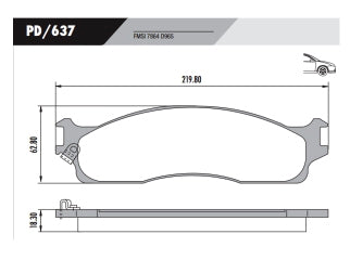 PASTILLAS DE FRENOS LIVIANOS DODGE RAM 1500 03/08-2500 03/11-3500 DELANTERA 220.00X63.20X18.30 MM CON SENSOR SONORO_