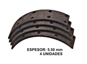 CINTAS DE FRENOS RENAULT FLUENCE 2.0 16V/4/6/12/18/21/PEUGEOT PARTNER TRASERA 4 PIEZAS - ANCHO 40.00MM - ESPESOR 5.50
