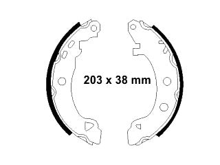 ZAPATAS DE FRENOS AUTOS FIAT PALIO WEEKEND 00/../BRAVA 96/../MAREA WEEKEND 99/.. TRASERA 230X42X5.2 MM - 1RA SUPERMEDIDA_