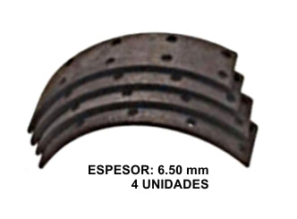CINTAS DE FRENOS FIAT UNO/DUNA/FIORINO / PEUGEOT 205 TRASERA 4 PIEZAS - ANCHO 30.00MM - ESPESOR 6.50MM_