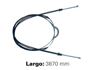 CABLES FRENO DE MANO LIVIANOS FORD FALCON 62/81 FRENO ENTRE RUEDAS CON COMPENSADOR  -  LARGO 3870 MM_
