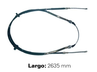 CABLES FRENO DE MANO LIVIANOS VOLKSWAGEN GOL/SENDA/SAVEIRO/POINTER 1.6-1.8-2.0 AP 89/.. FRENO ENTRE RUEDAS - LARGO 2635 MM - FREME