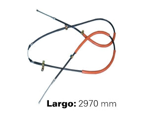 CABLES FRENO DE MANO LIVIANOS VOLKSWAGEN GOL/SAVEIRO/POINTER 95/.. FRENO A CAMPANA - ENTRE RUEDAS - LARGO 2970 MM_