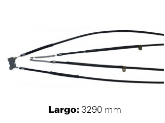 CABLES FRENO DE MANO LIVIANOS FORD FIESTA/COURIER 96/06/KA 99/07 TRASERO A CAMPANA MOD BRASILERO C/PUNTERAS METALICAS - DOS CABLES