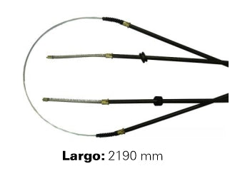 CABLES FRENO DE MANO LIVIANOS RENAULT 12 TS 77/88 FRENO ENTRE RUEDAS - LARGO 2190 MM - FREMEC 166_
