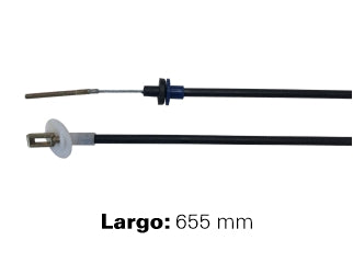 CABLES DE EMBRAGUE LIVIANOS FIAT REGATTA 85 CABLE MEDIANO  -  CON HORQUILLA FORJADA Y PIEZA PLASTICA  -  LARGO 655 MM_