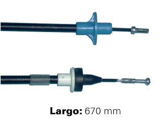 CABLES DE EMBRAGUE LIVIANOS FORD FIESTA/COURIER 76/.. LARGO 670 MM_