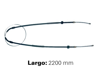 CABLES FRENO DE MANO LIVIANOS RENAULT 12 89/91 FRENO A CAMPANA  -  ENTRE RUEDAS  -  LARGO 2200 MM_