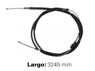 CABLES FRENO DE MANO LIVIANOS FORD ESCORT ../93/ORION 93/96  FRENO A CAMPANA - ENTRE RUEDAS - LARGO 3245 MM_