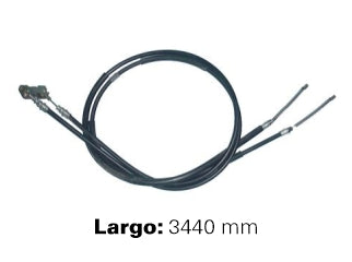 CABLES FRENO DE MANO LIVIANOS FORD FIESTA/COURIER 99/01/KA 97/98 FRENO TRASERO A CAMPANA MOD EUROPEO - DOS CABLES UNIDOS CON CHAPA