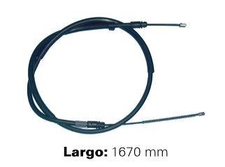 CABLES FRENO DE MANO LIVIANOS PEUGEOT 206/207/HOGGAR FRENO TRASERO DERECHO/IZQUIERDO A CAMPANA  -  LARGO 1670 MM_